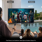 SYLVOX 43" Outdoor TV, Weatherproof TV with Cover, Wall Mount & Soundbar
