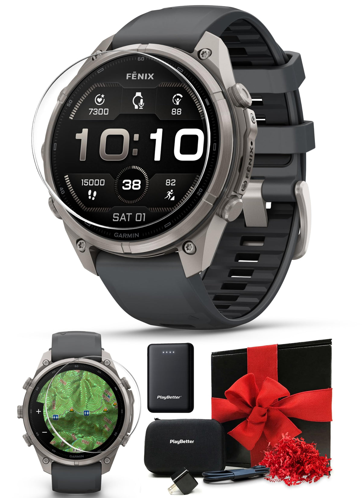Garmin Fenix 9 Pro (Carbon Gray DLC, 47mm) GPS Watch Gift Box
