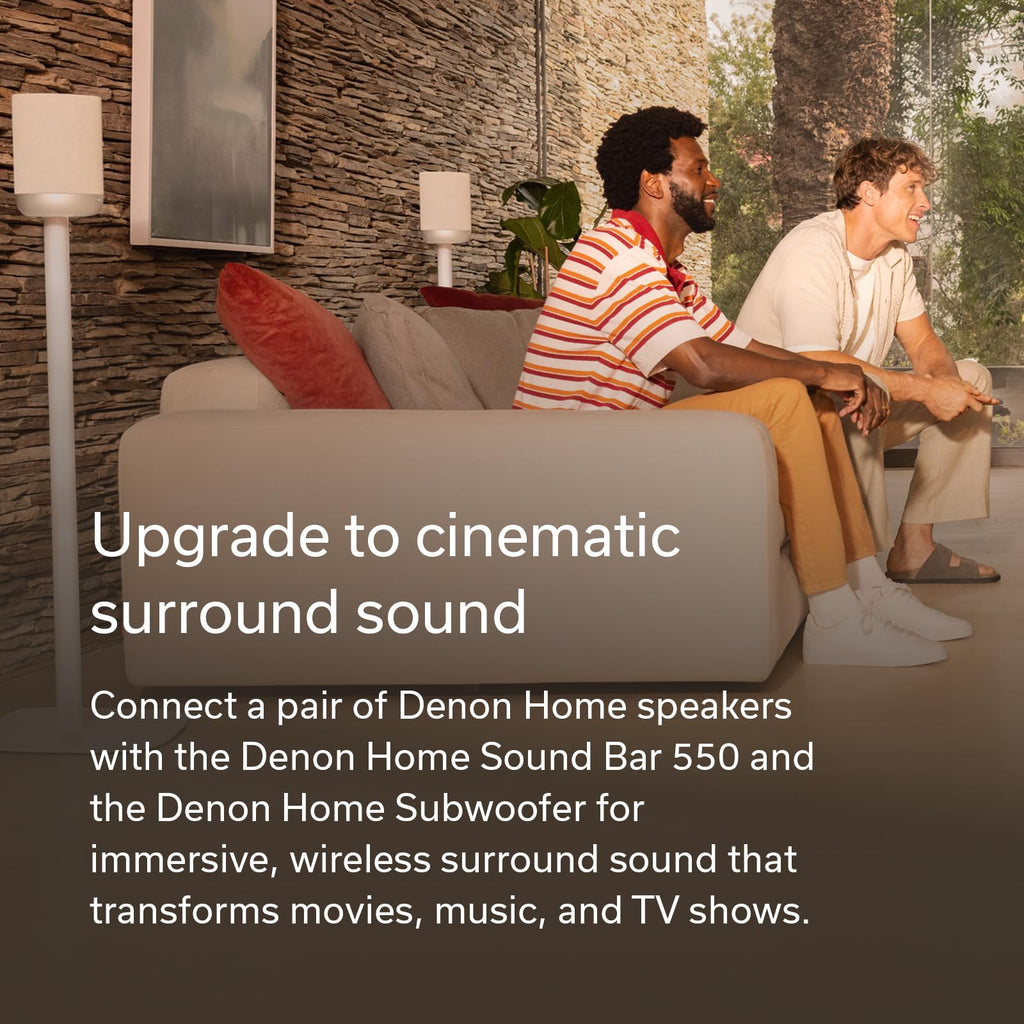 Denon Home 200 Speaker, Wireless Smart Speaker with Stereo Sound, Stone