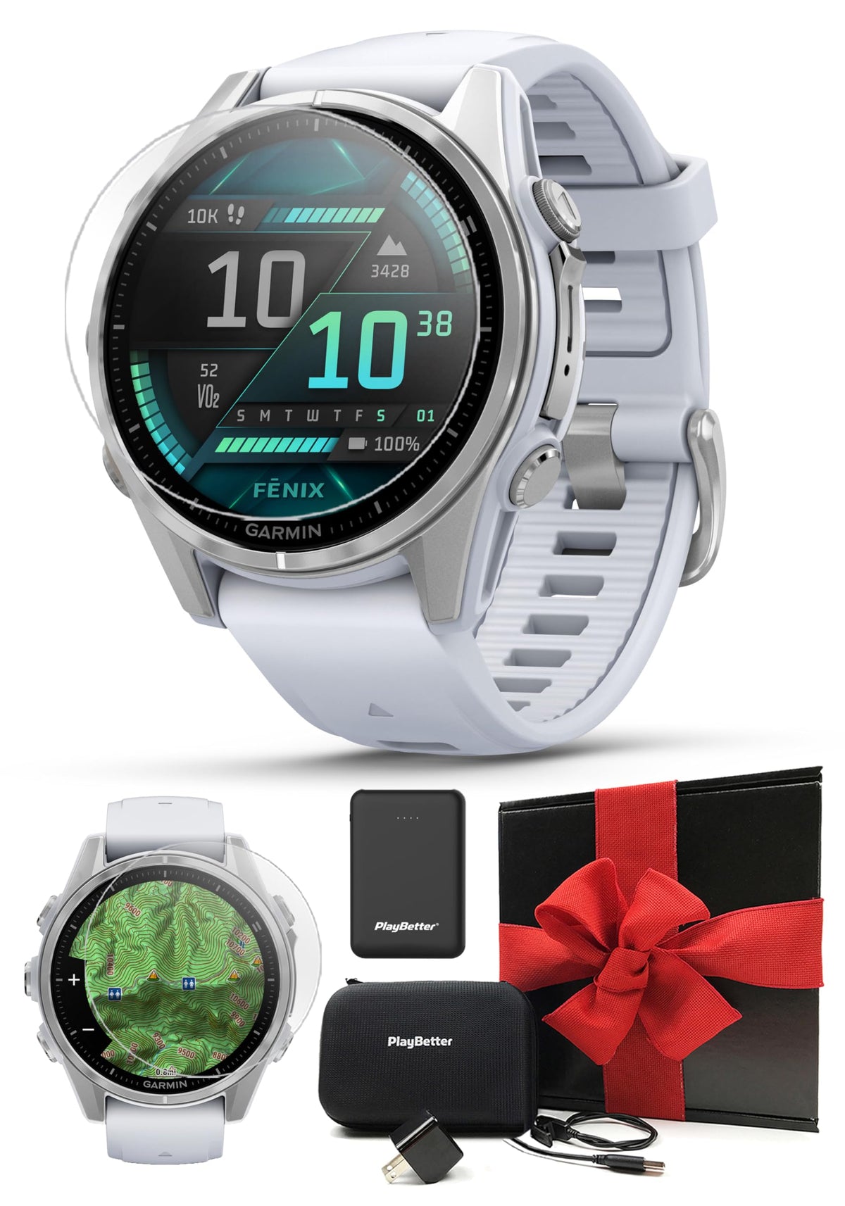 Garmin fenix 8 (Carbon Gray, 51mm) AMOLED Sapphire GPS Watch Gift Box
