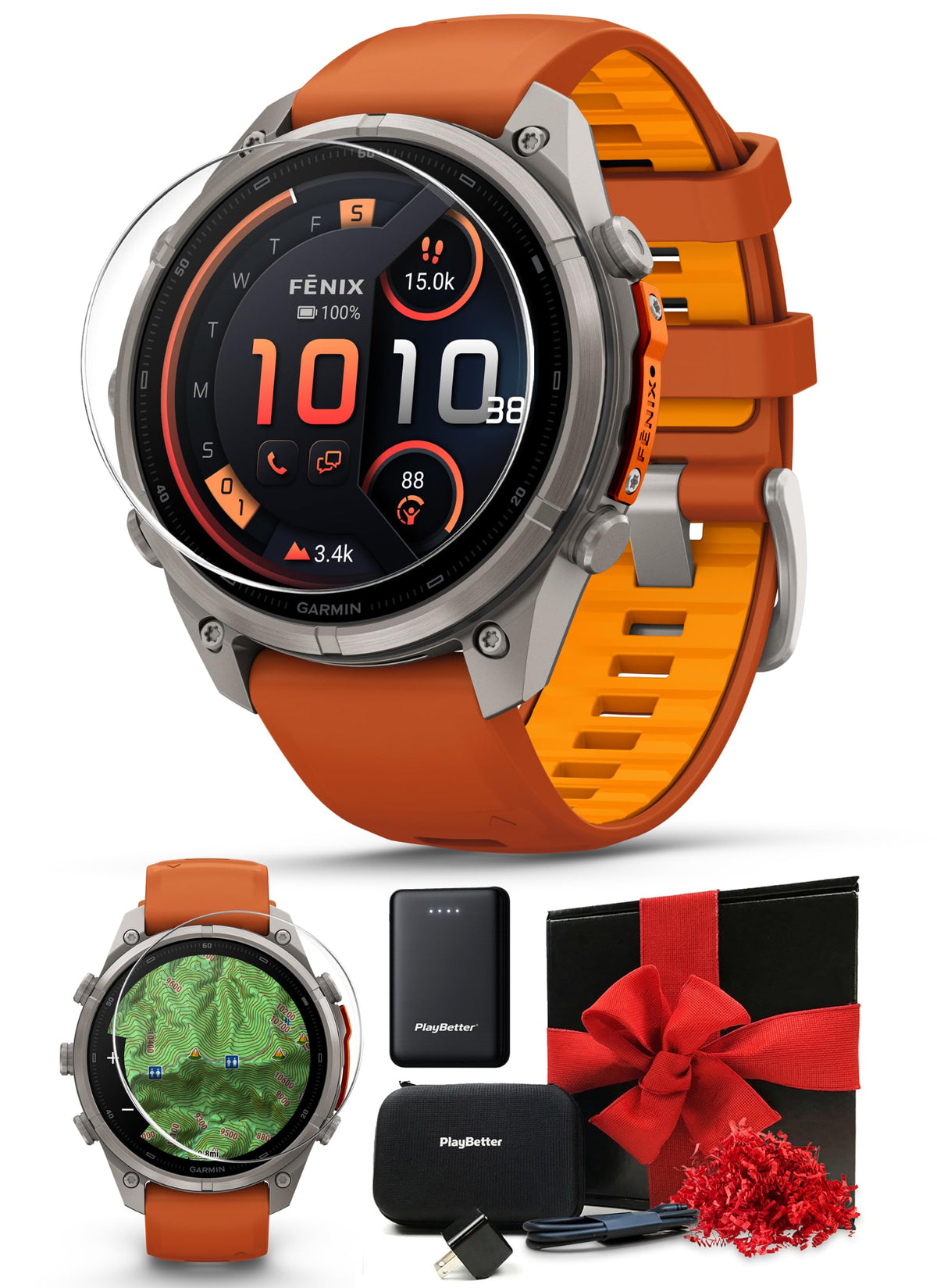 Garmin fenix 9 Pro (Shell Pink/Autumn Orange, 43mm) GPS Watch Gift Box