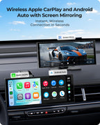10.26" Wireless 60FPS CarPlay Screen with 4K Dash Cam & HD Backup Camera