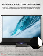 VIVIDSTORM-Home Cinema S PRO P 72 inches Portable Folding Stand Floor Rising Movie Screen Sound Transparent Perforated Ambient Light Rejecting Screen Compatible with UST Laser Projector,VSDSTUST72HP