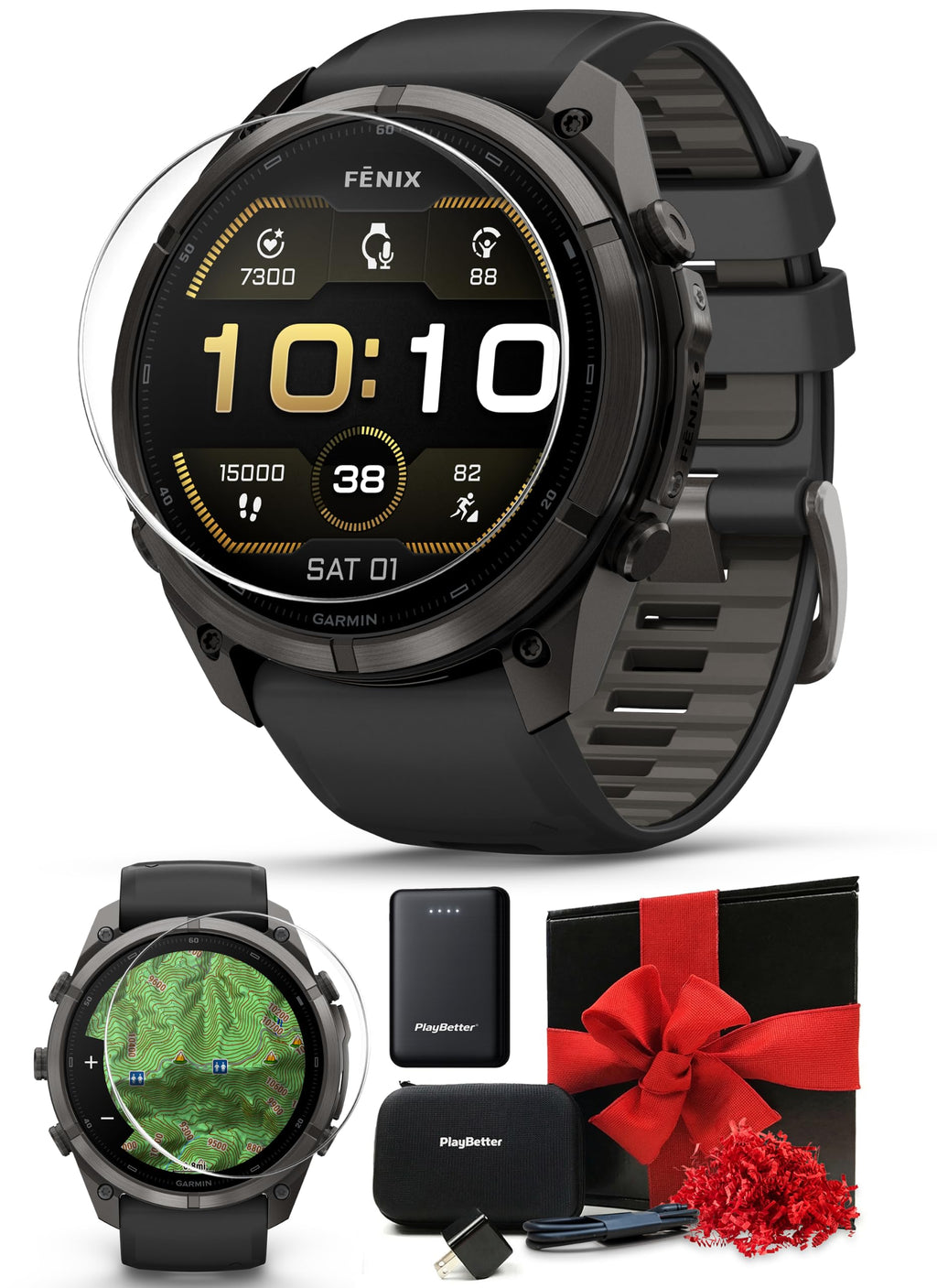 Garmin fenix 9 Pro inReach (Fog Gray/Sandstone, 43mm) GPS Watch Gift Box
