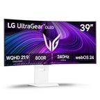 LG 39GX90SA-W 39-inch Ultragear WQHD (3440 x 1440) OLED Curved Gaming Monitor 240Hz, 1ms, NVIDIA G-Sync Compatible, AMD FreeSync Premium, VESA DisplayHDR True Black 400, webOS, USB Type-C, White