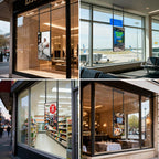 43Inch Window Digital Signage Hanging Advertising Display, 2500nits High Brightness Indoor Digital Signage, CMS/U-Disk Plug&Play, Smart Split Screen, 24/7 Operation, HDMI/USB/WiFi/Android System