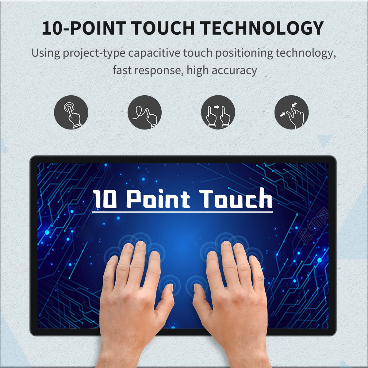 21.5 inch Android 12 Touchscreen Monitor Tablet, 16:9 FHD 1080P, WiFi & BT, Built-in Speakers, RK3588 4GB RAM & 64GB ROM, Smart Board for Classroom, Meeting & Game