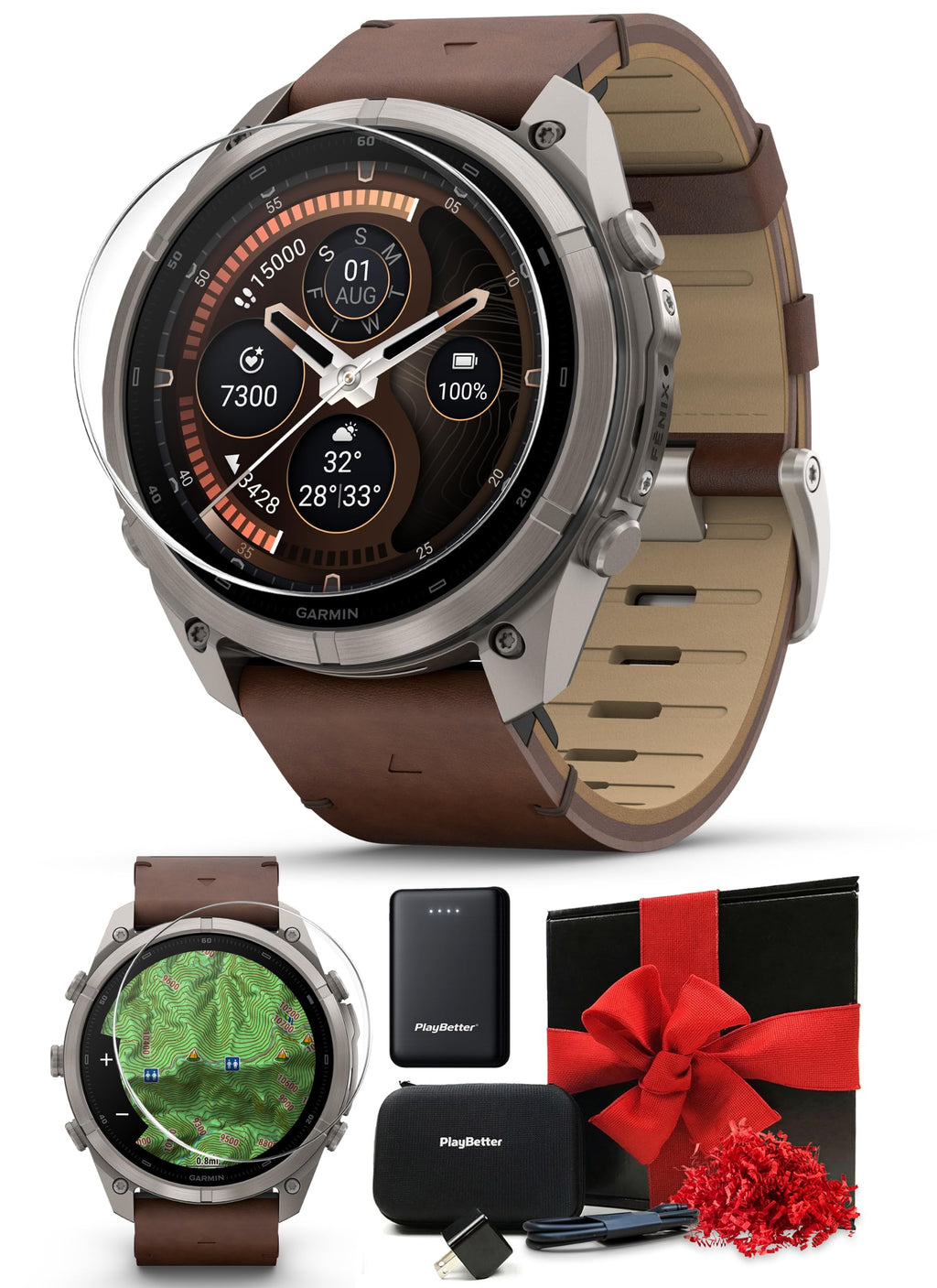 Garmin fenix 9 Pro inReach (Fog Gray/Sandstone, 43mm) GPS Watch Gift Box
