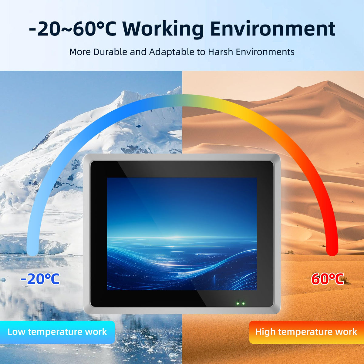 17" Fanless Industrial Panel PC, All-in-One Touchscreen Computer