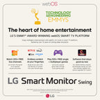 LG Smart Monitor Swing 32U889SA-W 32-Inch 4K UHD (3840x2160) IPS Touchscreen on a Fully Adjustable Wheeled Base HDR10, webOS, Built-in Speaker, HDMI, USB Type-C, Tilt/Height/Swivel/Pivot Stand, White