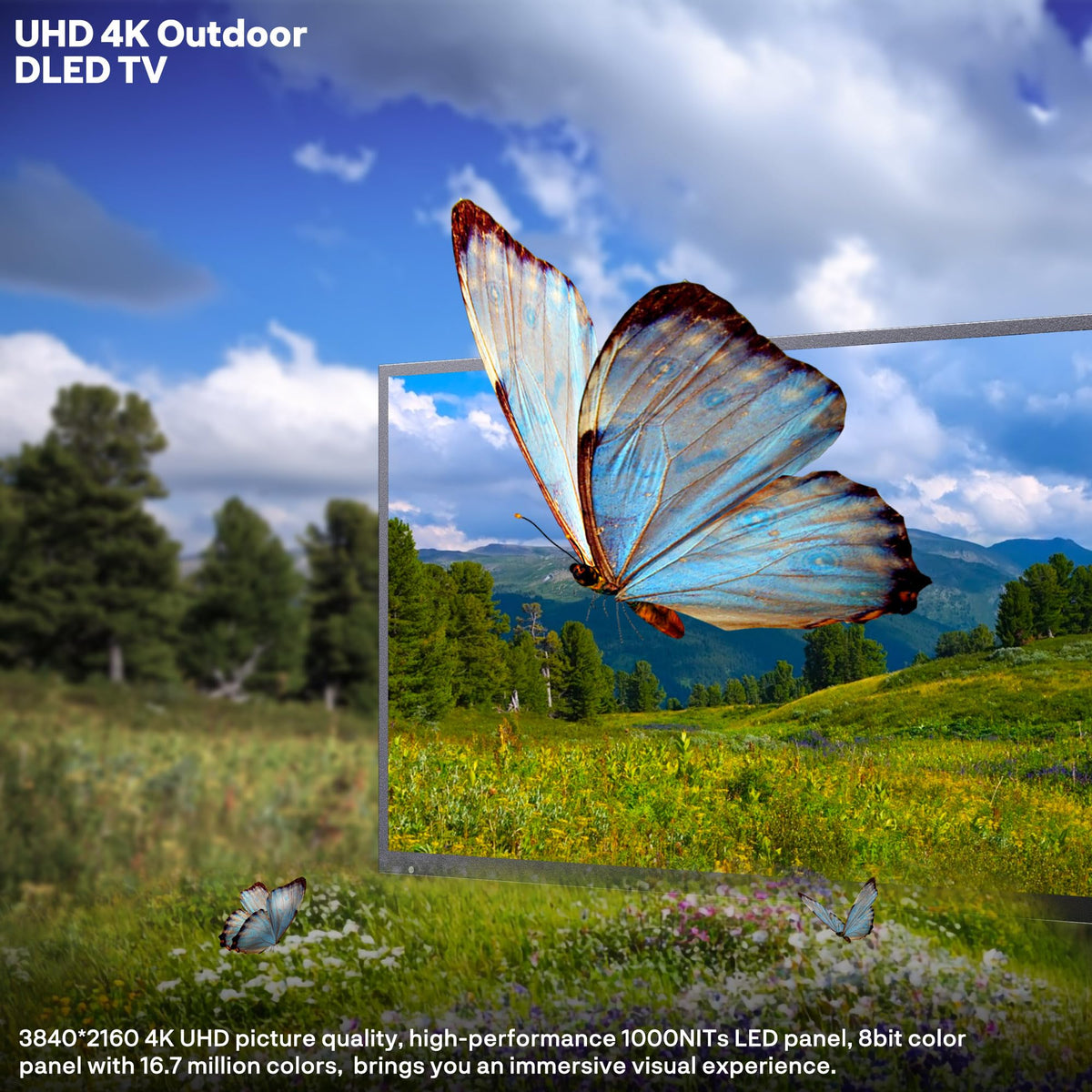 SYLVOX 65" Outdoor TV with Cover, Anti‑Glare, Dolby Atmos, Google TV