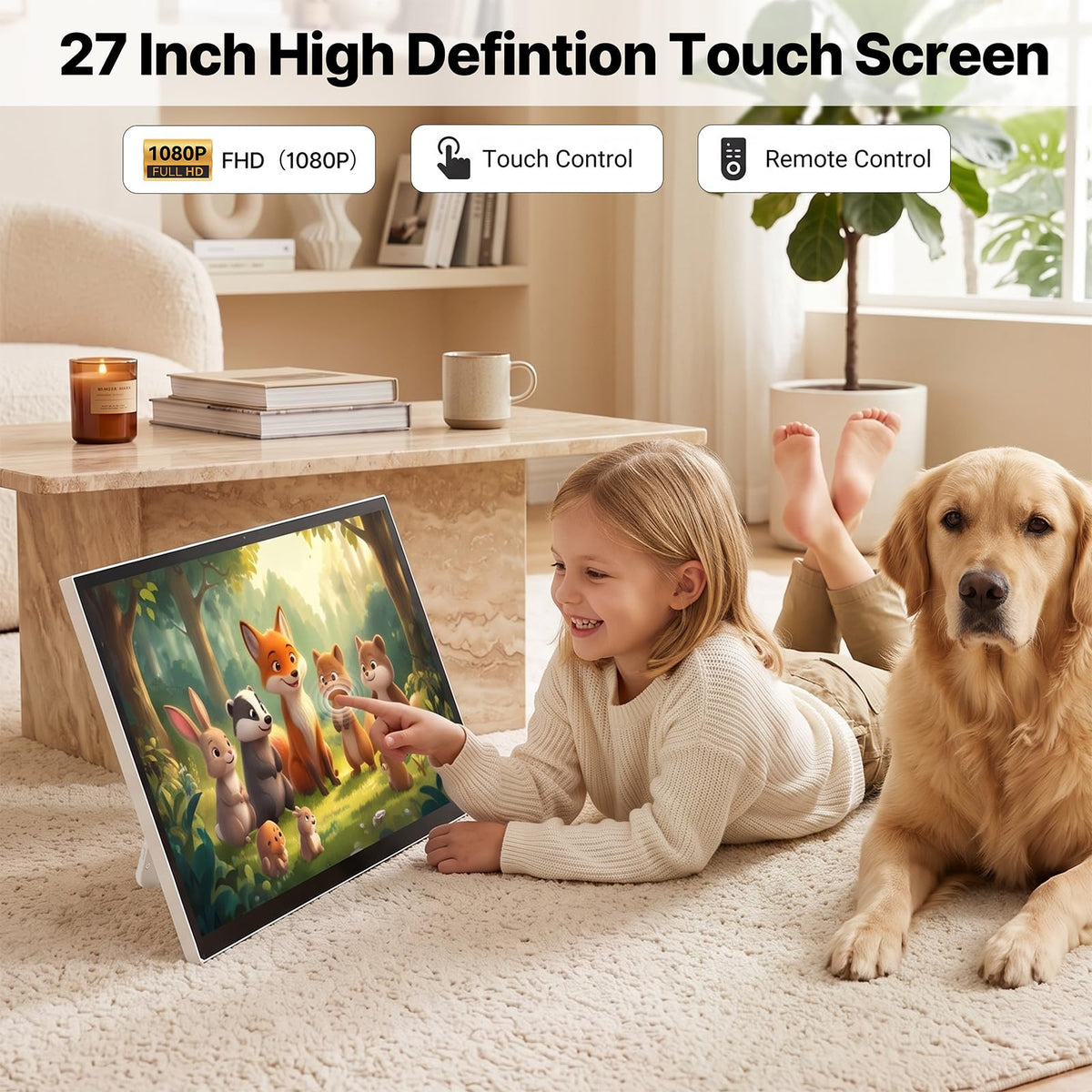 2-in-1 Portable TV, Detachable Touchscreen, Tabletop & Rolling Mode