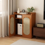 Bamboo Router Cabinet Rattan Cable Hider for Hallway Bedroom