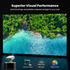 4K Outdoor Projector with Wifi and Bluetooth, Built-in Apps, Smart Projector with Auto Focus & Keystone, 1500 ANSI Lumens and 300" Movie Projector for Outdoor Use