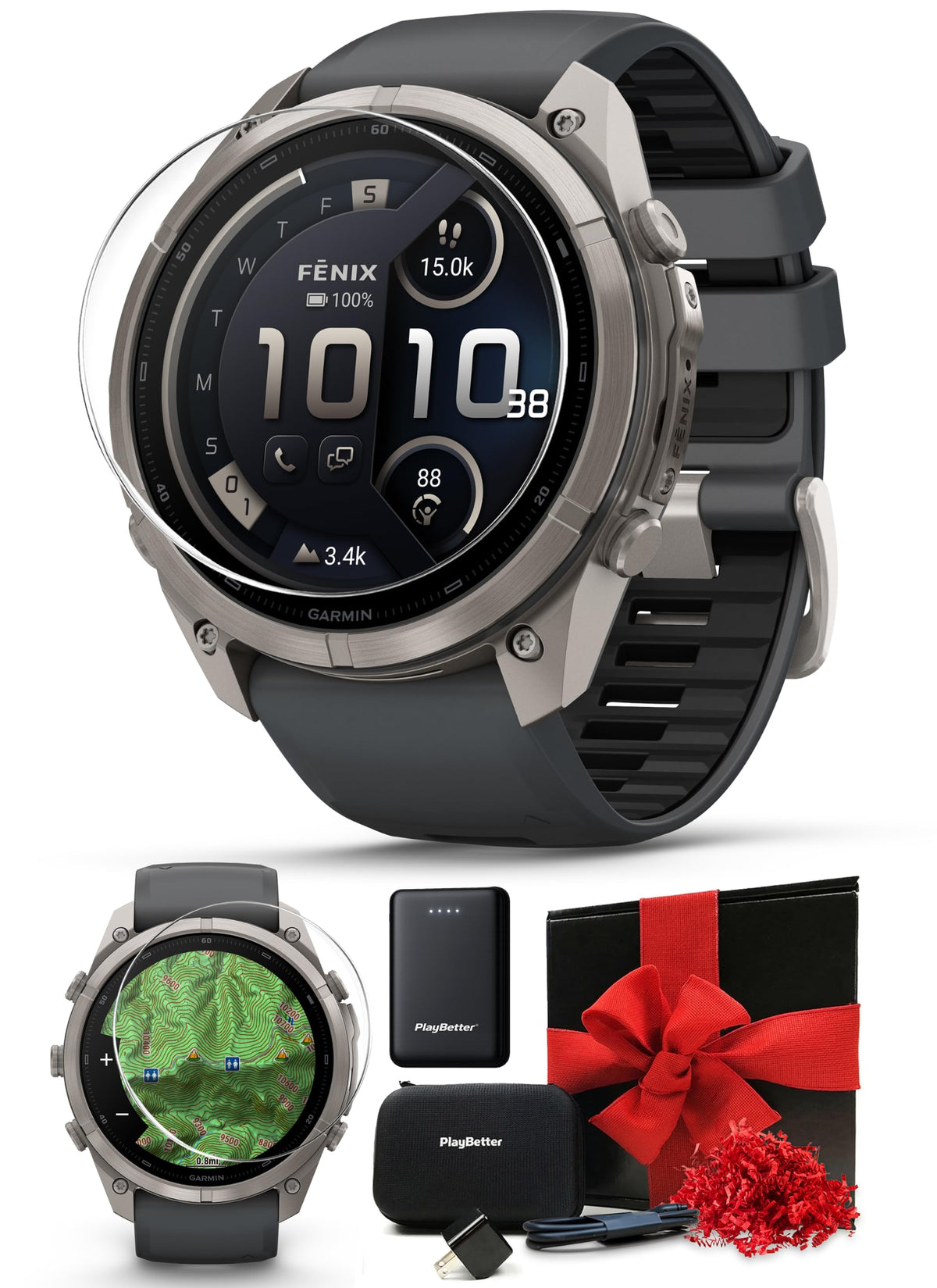 Garmin fenix 9 Pro inReach (Fog Gray/Sandstone, 43mm) GPS Watch Gift Box