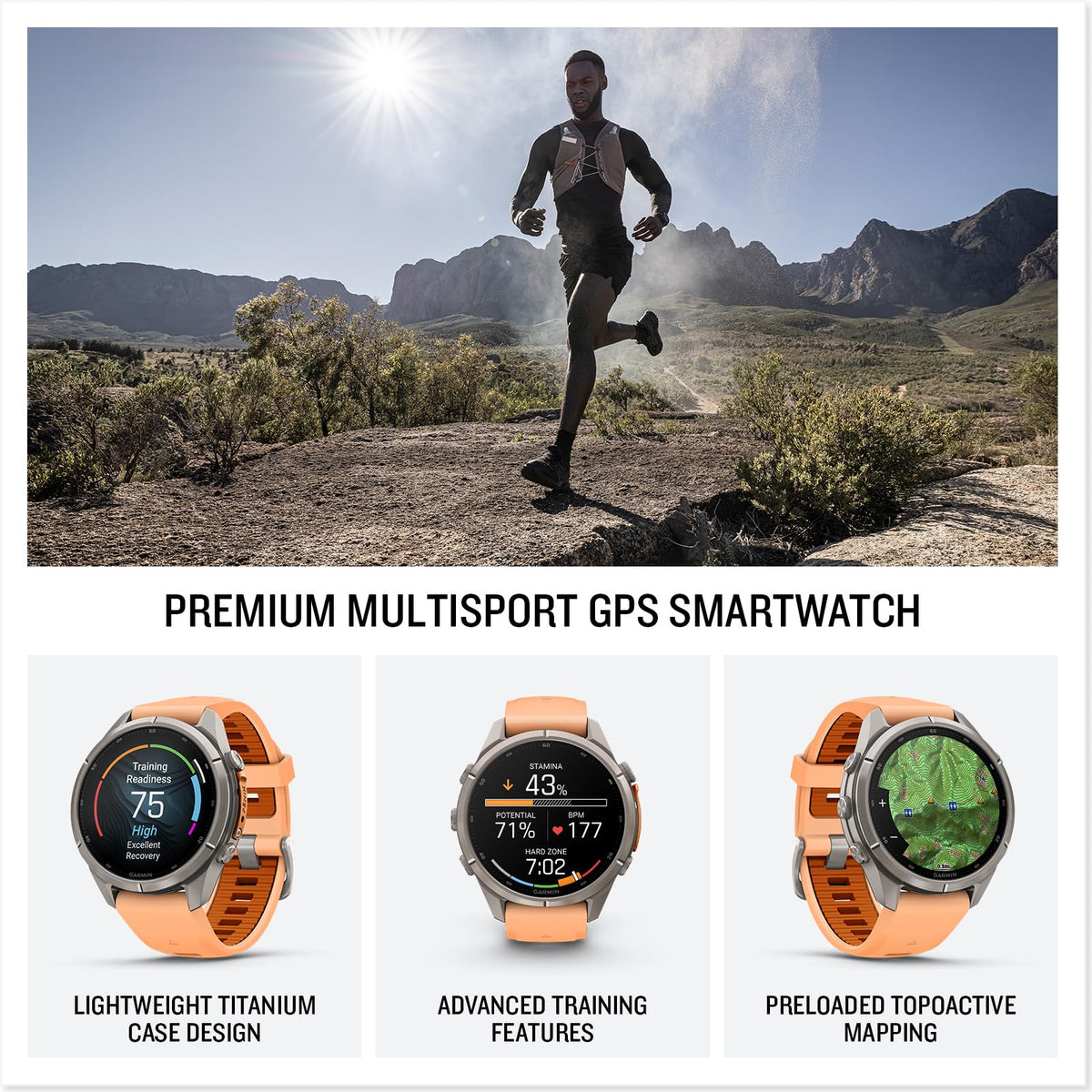 Garmin fenix 9 Pro (Shell Pink/Autumn Orange, 43mm) GPS Watch Gift Box