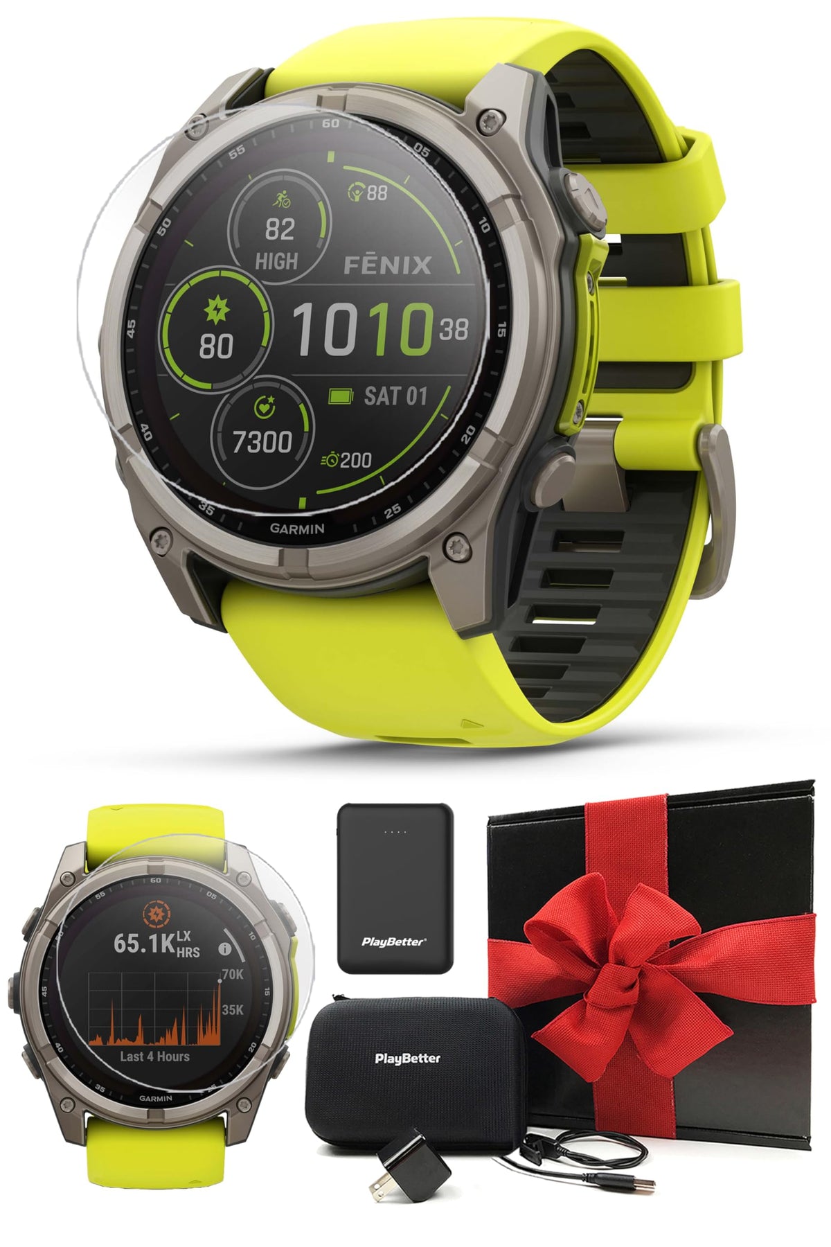 Garmin fenix 8 (Spark Orange, 51mm) AMOLED Sapphire GPS Watch Gift Box