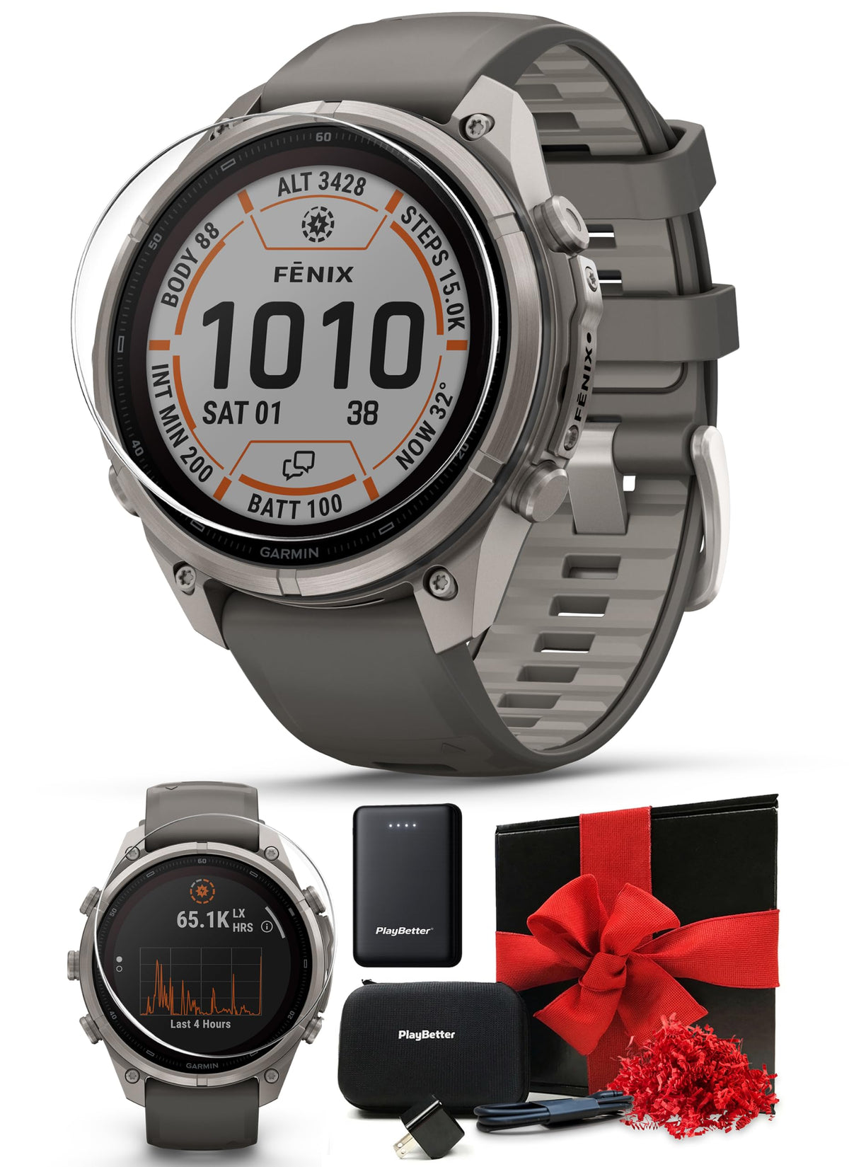 Garmin Fenix 9 Pro (Carbon Gray DLC, 47mm) GPS Watch Gift Box