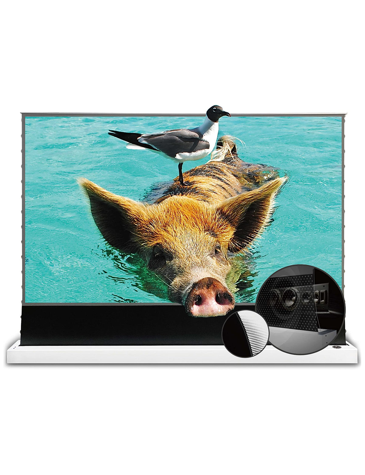 VIVIDSTORM Motorized UST Screen, Sound Transparent Perforated, Tensioned, Perfect for Professional Presentations & Home Theater,VWSDSTUST84HP
