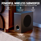 Sound Bar Bluetooth Surround Sounds, Home Theater Sound Bar System, TV Sounds Bars Subwoofer Wireless 5.1CH Surround Speakers Home Theater Surrounds Sound System HDMI AUX Opt USB, Black