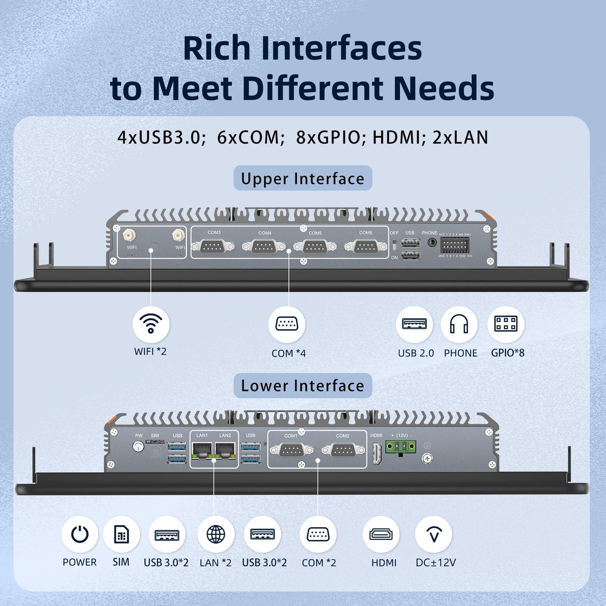 15.6" Fanless Industrial Panel PC,All-in-One Touchscreen Computer