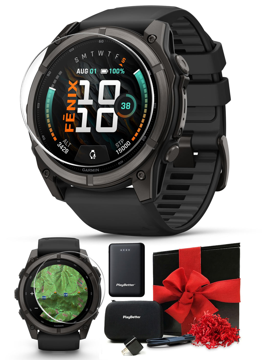 Garmin fenix 9 Pro inReach (Fog Gray/Sandstone, 43mm) GPS Watch Gift Box