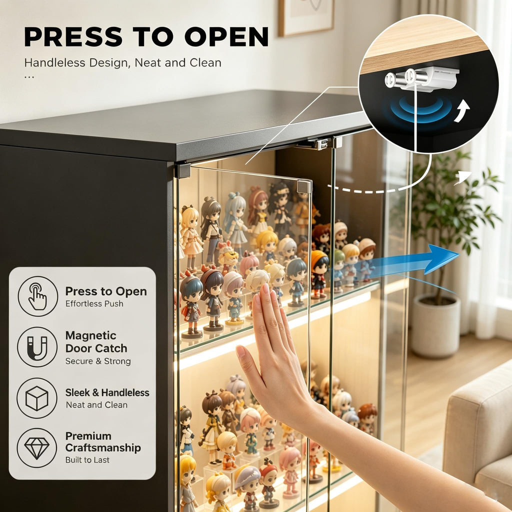 Takywep 3-Tier Display Cabinet with APP-Controlled RGB Lights