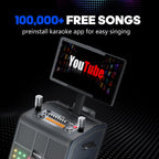 Smart Karaoke Machine for Adults, 2000W Peak, 23.8" Rotating Touchscreen