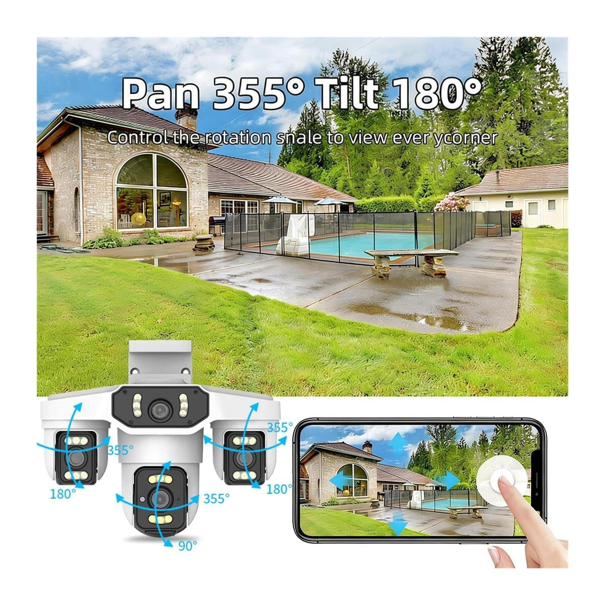 Tri-Lens PT WiFi Security Camera
