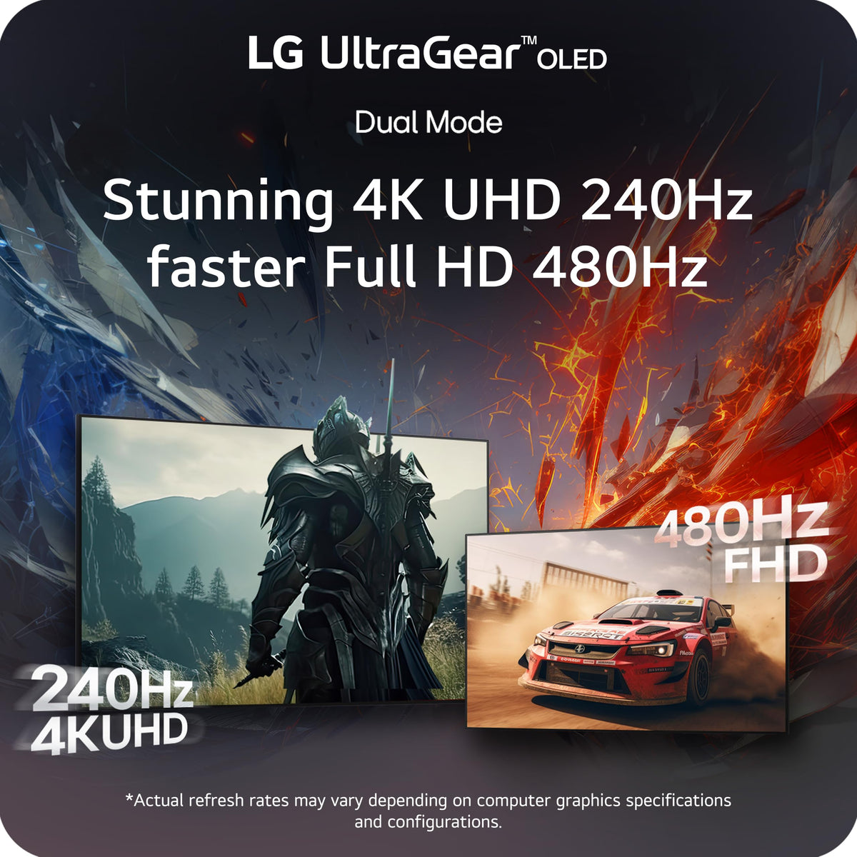 LG 32GX870A-B 32-inch Ultragear 4K UHD (3840 x 2160) OLED Gaming Monitor, Dual-Mode, 240Hz, 0.03ms, NVIDIA, AMD FreeSync Premium Pro, VESA DisplayHDR True Black 400, USB Type-C, DP2.1