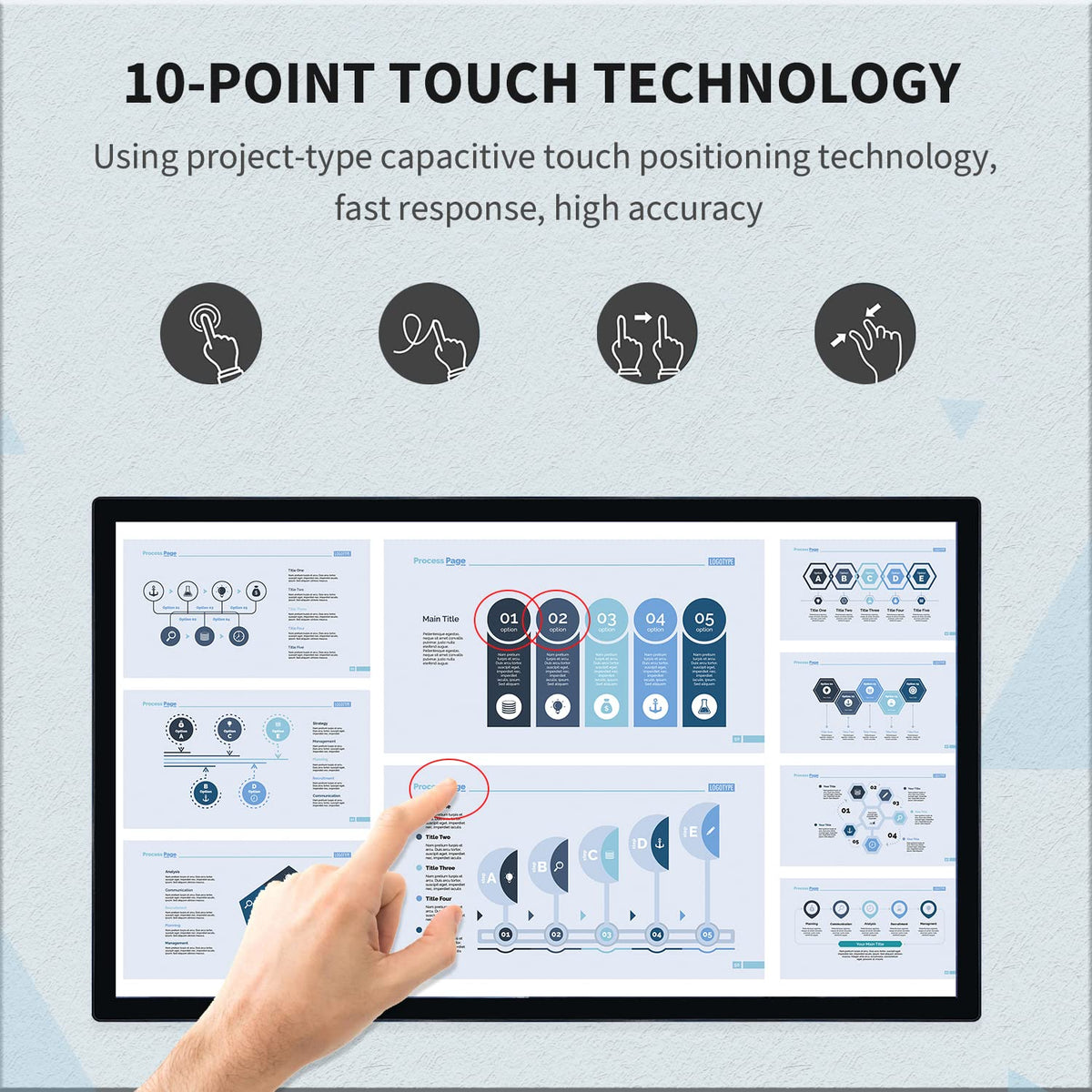 32 inch Interactive Touchscreen Whiteboard, Smart Board with 16:9 Display 1080P, Android 11 Touchscreen Electronic Whiteboard for Office and Classroom, RAM 4G & ROM 32G