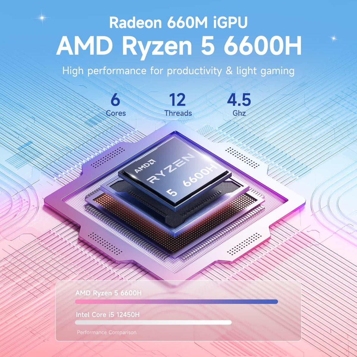 NIMO 17.3" AI-Creator-Laptop, 6-Core AMD Ryzen 5-6600H 16GB RAM 512GB SSD