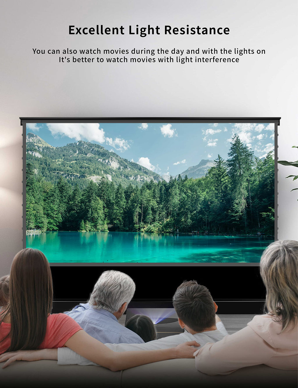 VIVIDSTORM-Home Cinema S PRO P 72 inches Portable Folding Stand Floor Rising Movie Screen Sound Transparent Perforated Ambient Light Rejecting Screen Compatible with UST Laser Projector,VSDSTUST72HP
