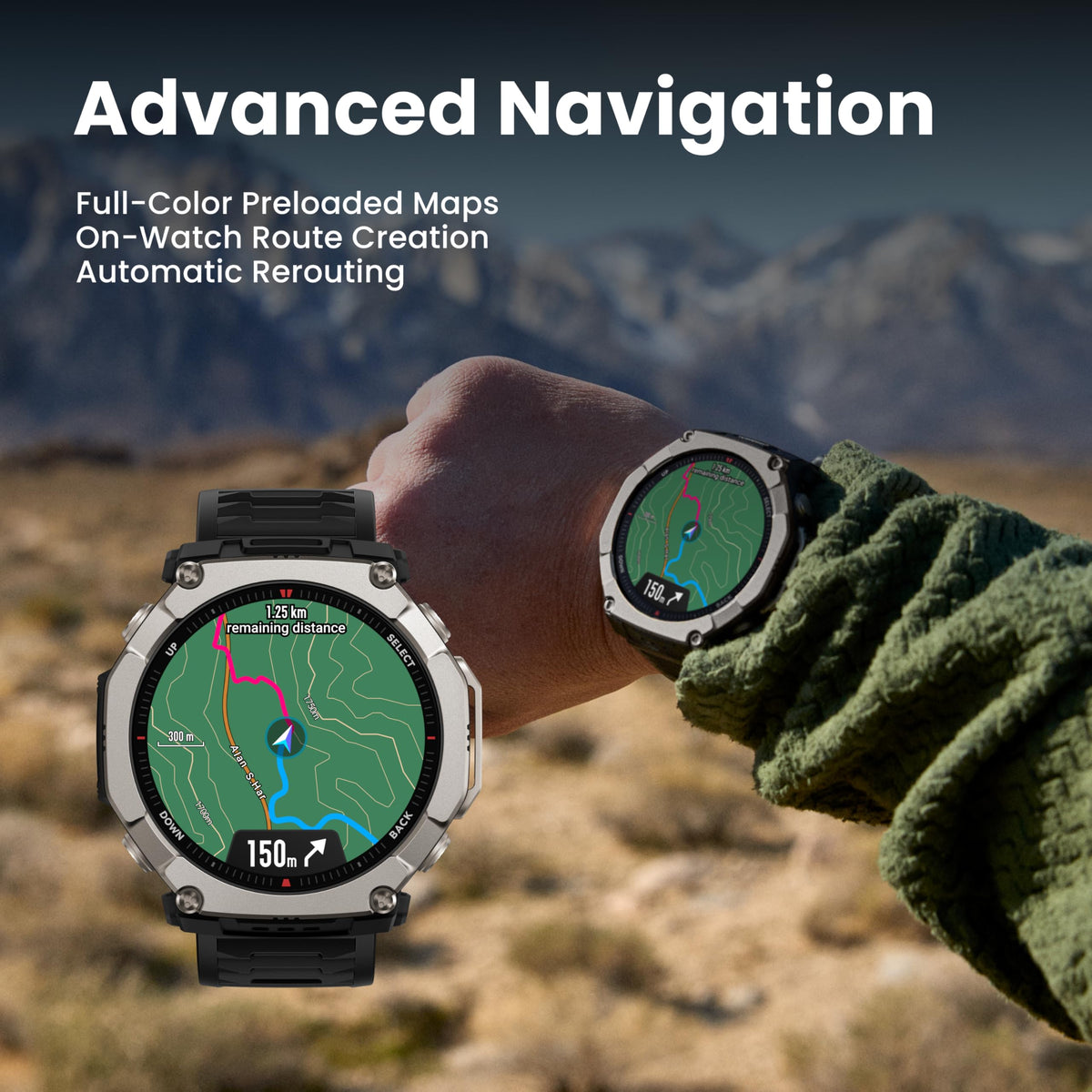 Amazfit T-Rex Ultra 2 Smart Watch, 1.5" AMOLED Sapphire Glass, iOS/Android