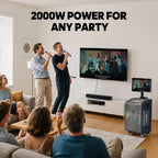 Smart Karaoke Machine for Adults, 2000W Peak, 23.8" Rotating Touchscreen