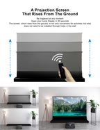 VIVIDSTORM-Home Cinema S PRO P 72 inches Portable Folding Stand Floor Rising Movie Screen Sound Transparent Perforated Ambient Light Rejecting Screen Compatible with UST Laser Projector,VSDSTUST72HP