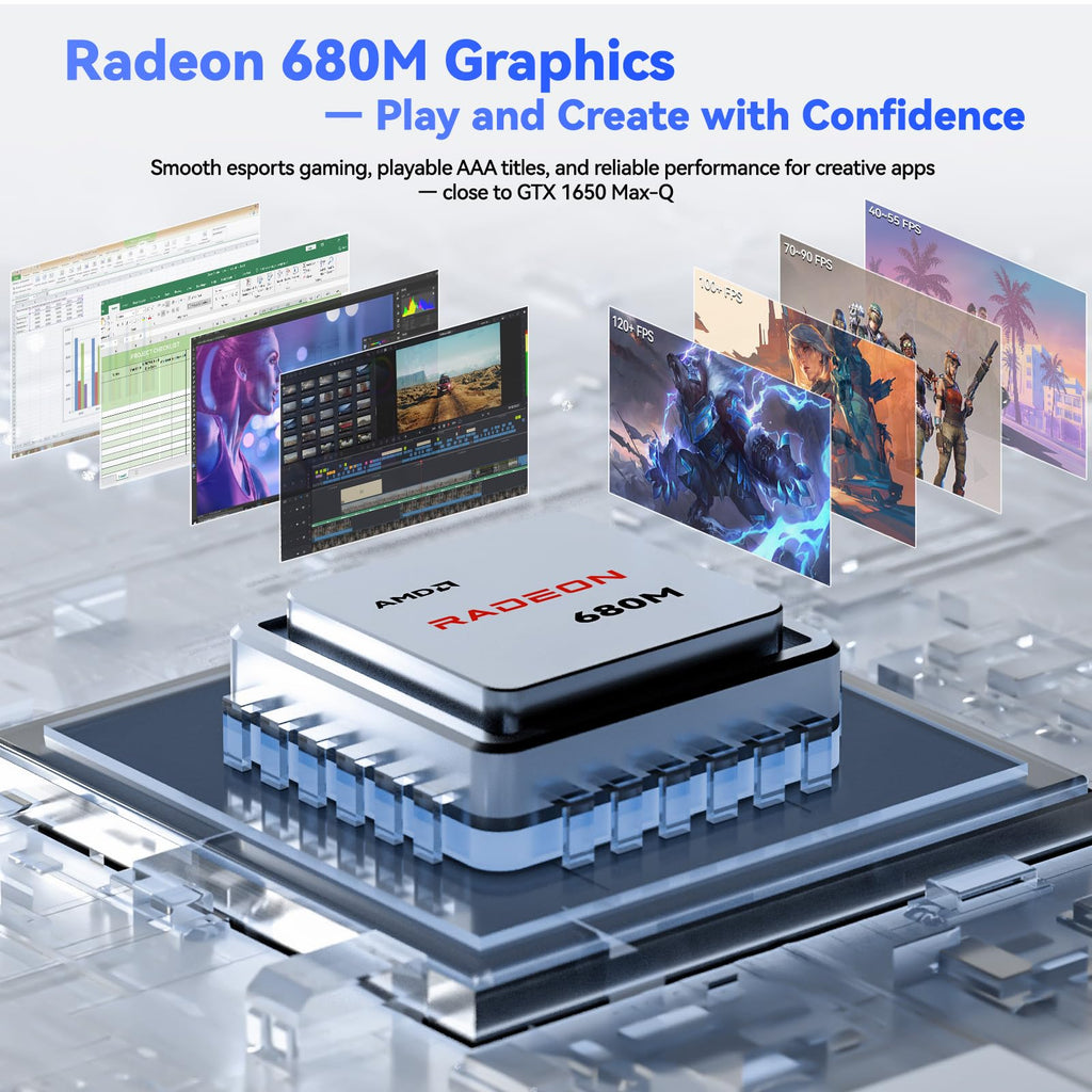 NIMO 17.3" Light Gaming Laptop, 8 Cores AMD Ryzen 7 32GB DDR5 2TB SSD