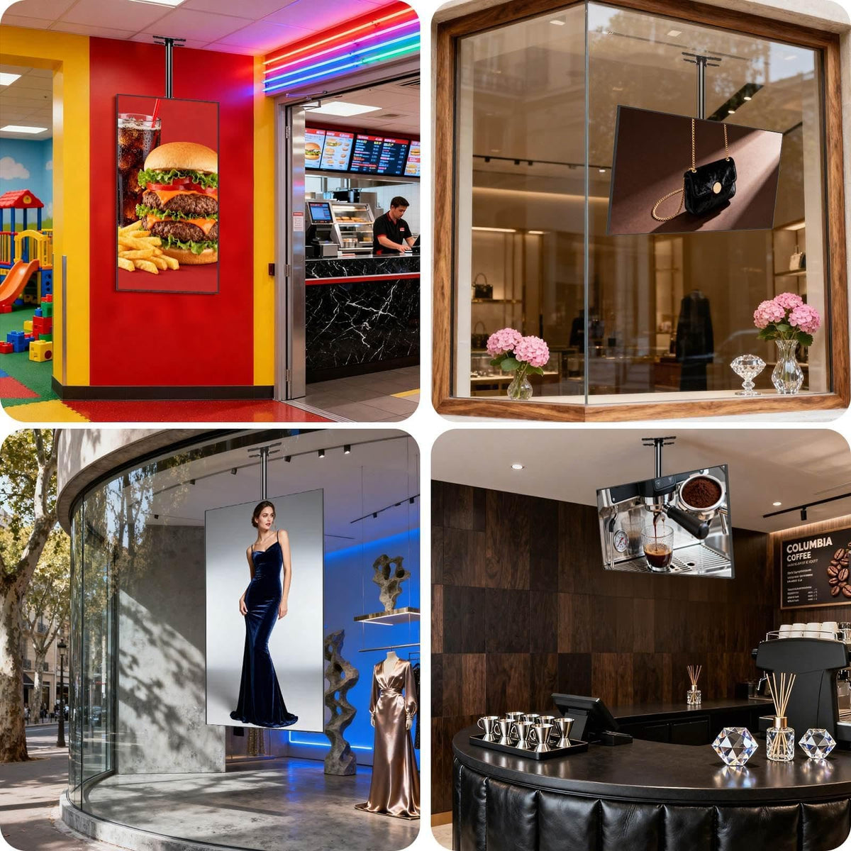 49inch Digital Signage Display, 4K 2500nits High Brightness Digital Signage