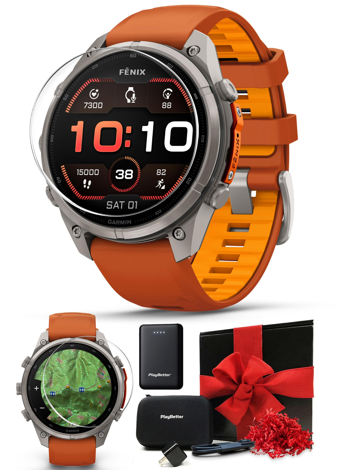 Garmin fenix 9 Pro (Shell Pink/Autumn Orange, 43mm) GPS Watch Gift Box