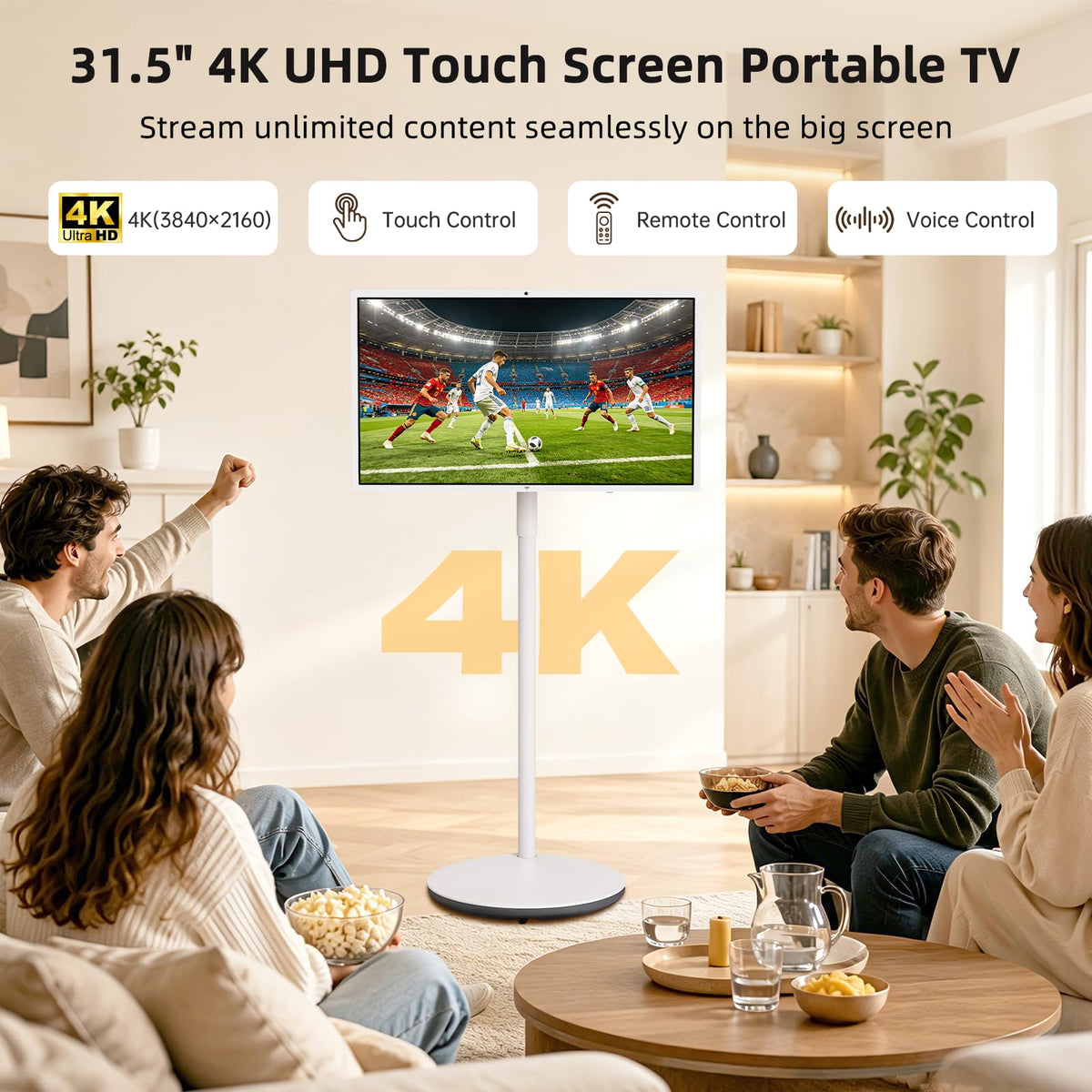 KTC 32" 4K MEGAPAD Smart Portable TV Monitor, Touchscreen on Wheels, A32Q7S