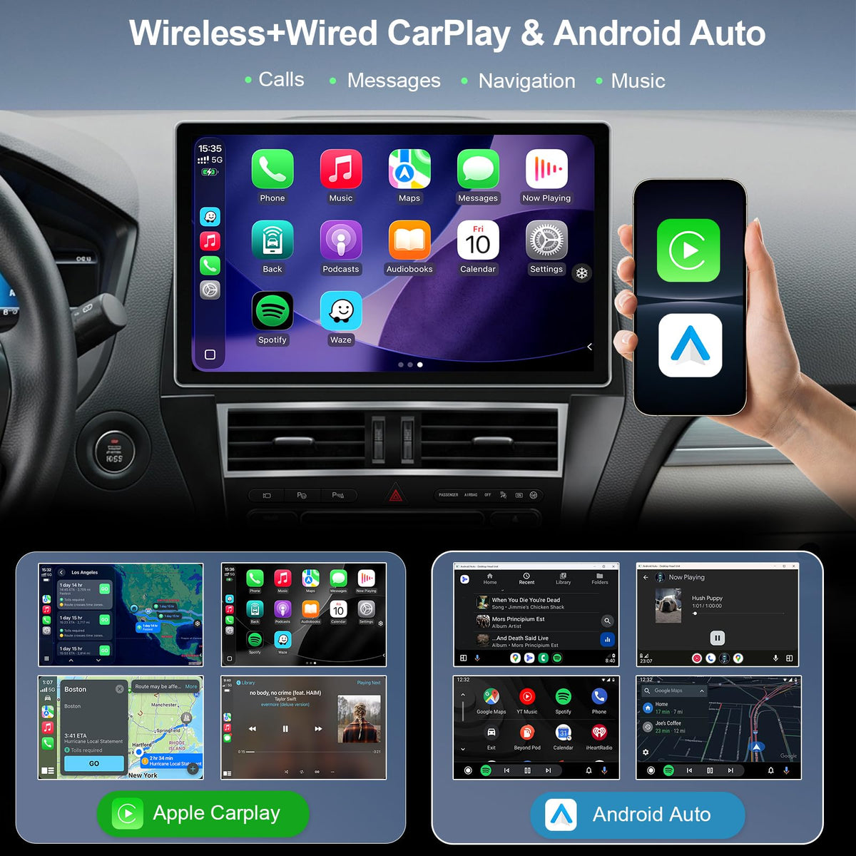 13.1-Inch 8 Core 6+128GB Car Radio Stereo for Ford Explorer 2011-2019, Plug and Play Android 13 Head Unit with CarPlay/Android Auto/2K Touch Screen/4G LTE/5Ghz WiFi