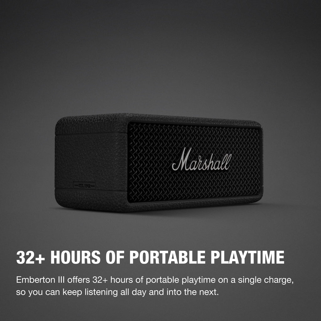 Marshall Emberton III Portable Bluetooth Waterproof Speaker - Black/Silver