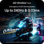 LG 34GX900A-B 34-Inch Ultragear WQHD (3440 x 1440) OLED Curved Gaming Monitor, 240Hz, 0.03ms, NVIDIA G-Sync, VESA DisplayHDR True Black 400, HDMI 2.1, DisplayPort, USB Type-C PD 65W, Black