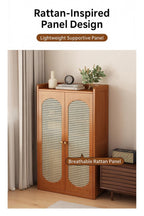 Bamboo Router Cabinet Rattan Cable Hider for Hallway Bedroom