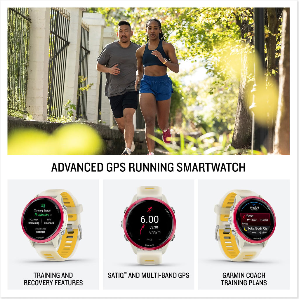 Garmin Forerunner 570 (42 mm, Mango) Triathlon GPS Smartwatch Bundle