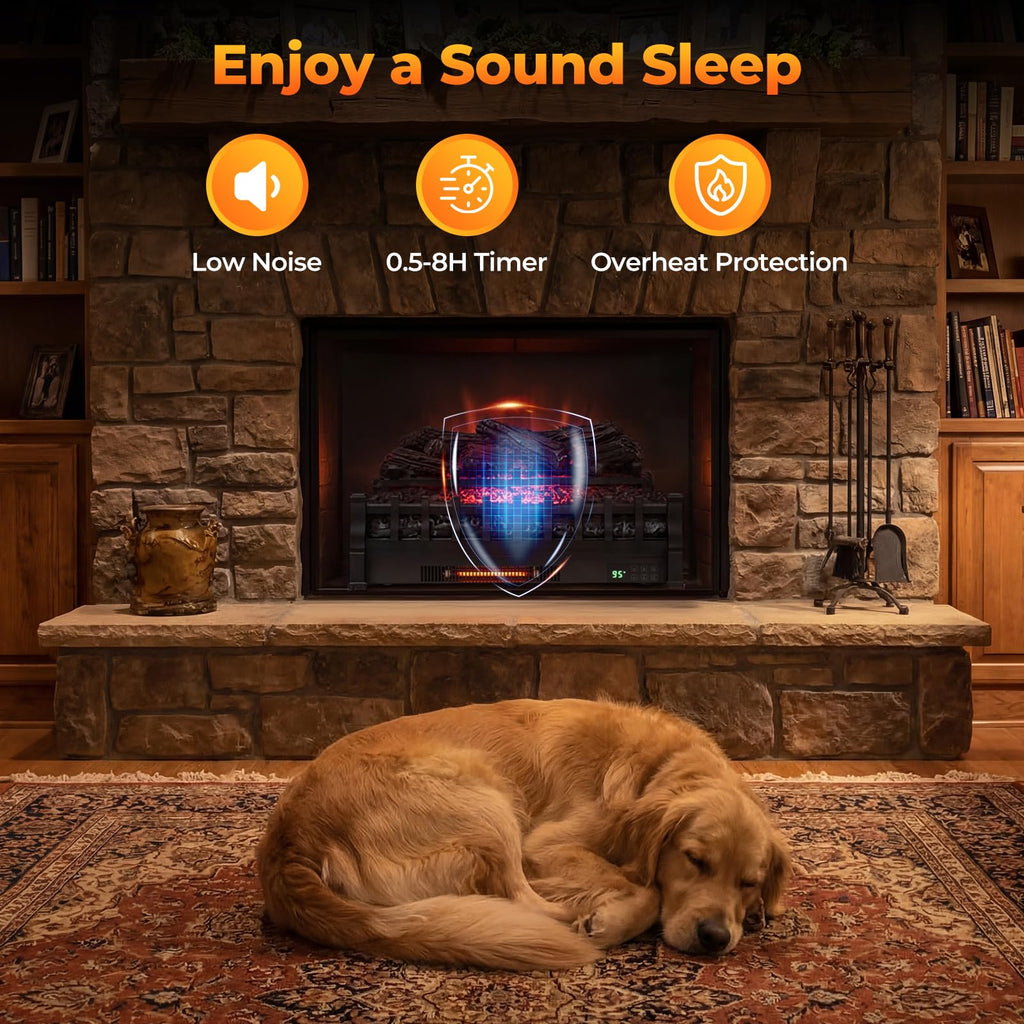 Tangkula 26" Smart Electric Fireplace, Compatible with Alexa, WiFi Enabled
