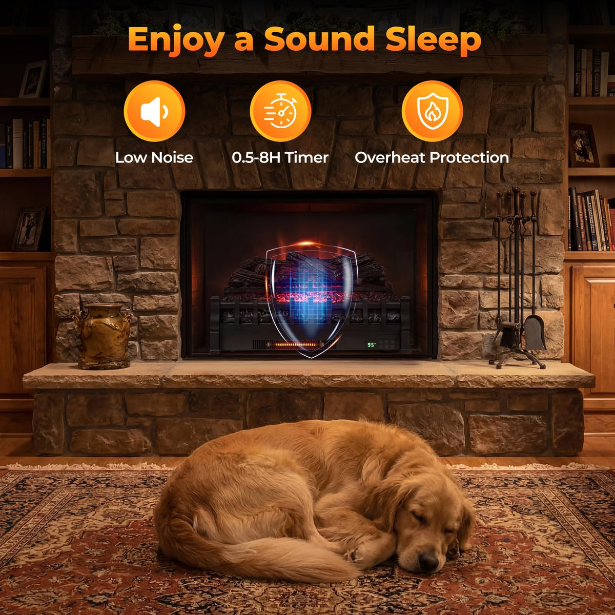 Tangkula 26" Smart Electric Fireplace, Compatible with Alexa, WiFi Enabled