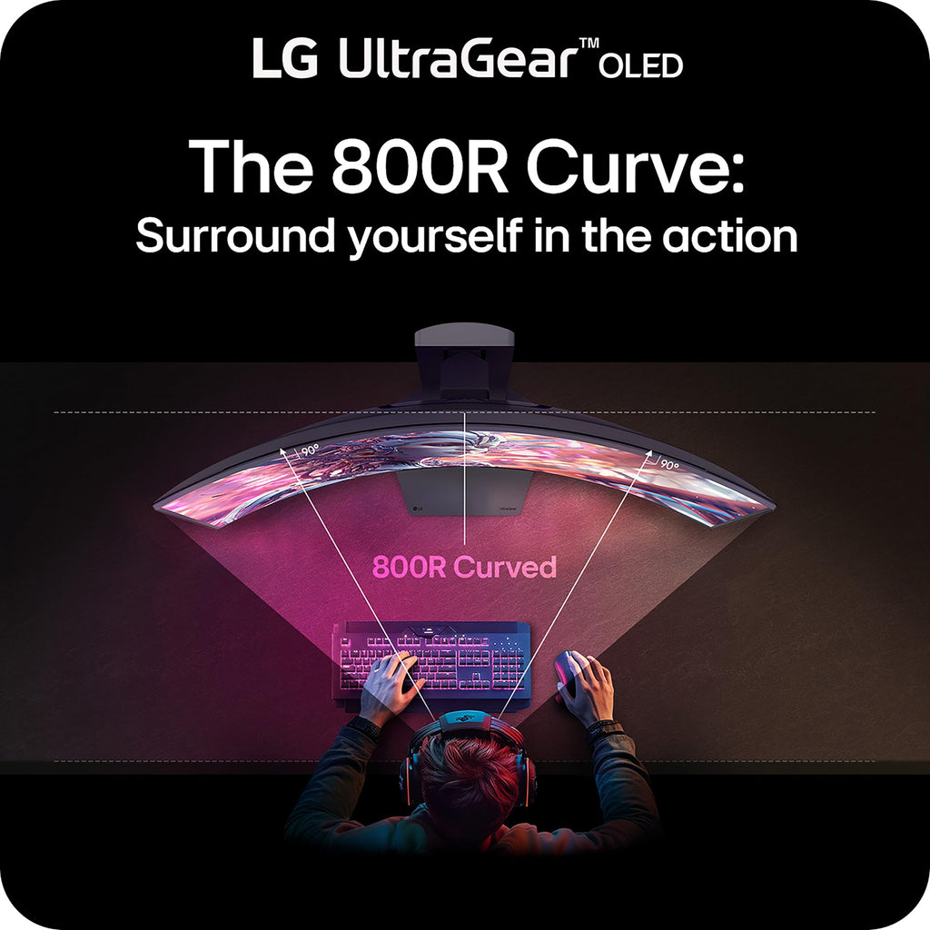 LG 34GX900A-B 34-Inch Ultragear WQHD (3440 x 1440) OLED Curved Gaming Monitor, 240Hz, 0.03ms, NVIDIA G-Sync, VESA DisplayHDR True Black 400, HDMI 2.1, DisplayPort, USB Type-C PD 65W, Black