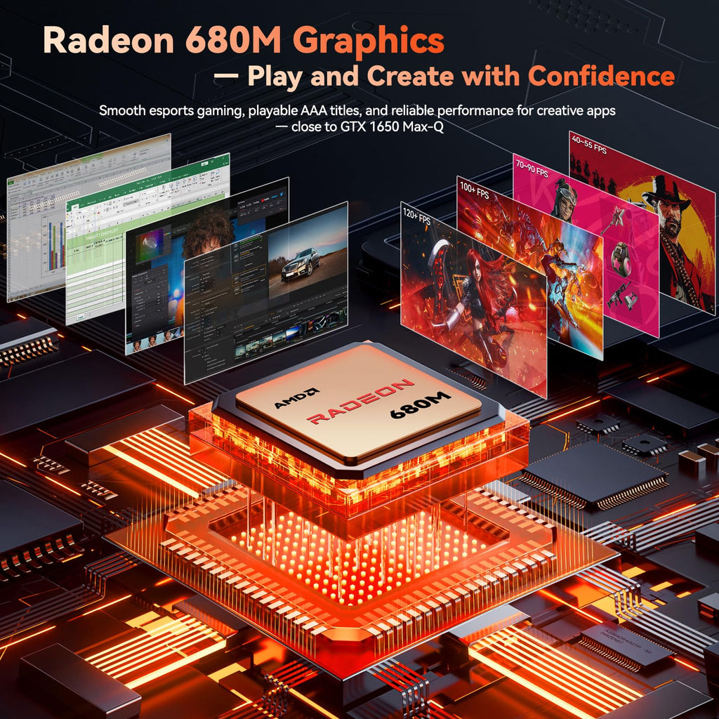 NIMO 17.3" Light Gaming Laptop, 8 Cores AMD Ryzen 7 32GB DDR5 2TB SSD