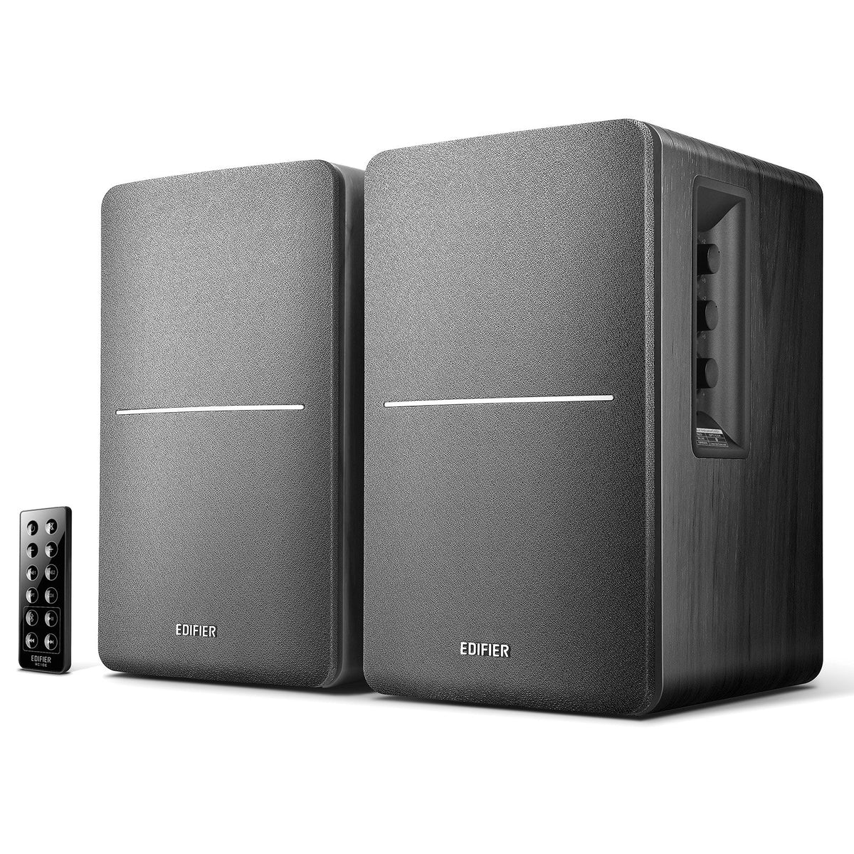Edifier R1280DB Powered Bluetooth Bookshelf Speakers - Optical Input - Wireless Studio Monitors - 4 Inch Near Field Speaker - 42w RMS - Wood Grain